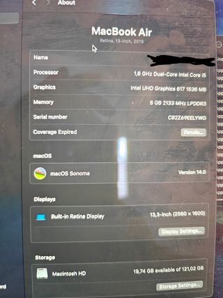 MacBook Air 13" Retina (2019) – Intel i5 / 8GB RAM