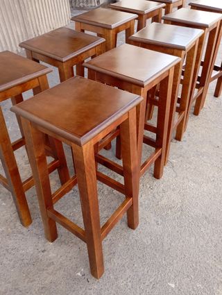Taburetes altos barra madera color nogal(minimo 6)