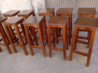 Taburetes altos barra madera color nogal(minimo 6)