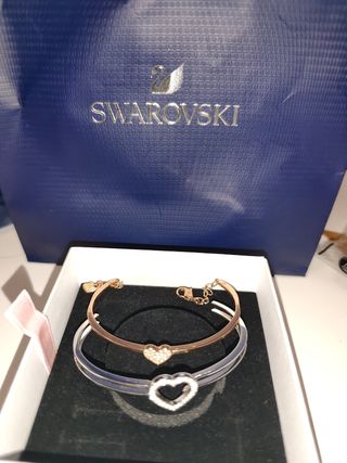 Conjunto Pulsera y Anillo Swarovski Corazón