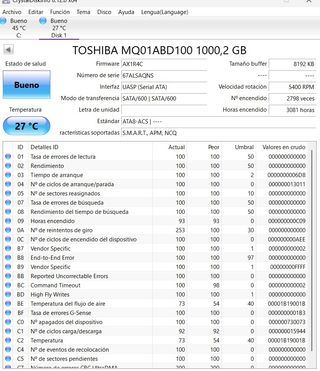 4 discos HDD 2,5" 1TB seminuevos
