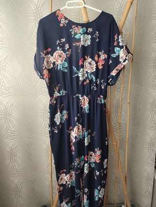 Mono largo floral azul l