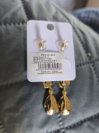 Pendientes lágrima azules largos