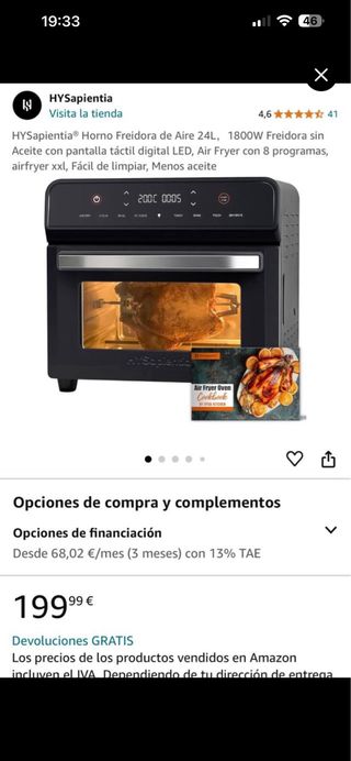 Horno Freidora de Aire HYSapientia 24L
