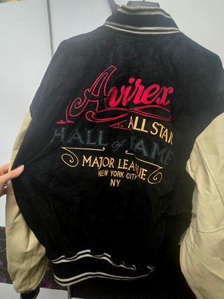 Chaqueta Avirex bordada negra multicolor