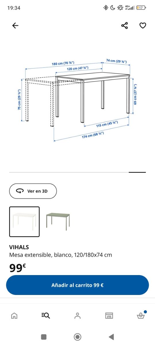 Mesa comedor extensible Ikea Vihals