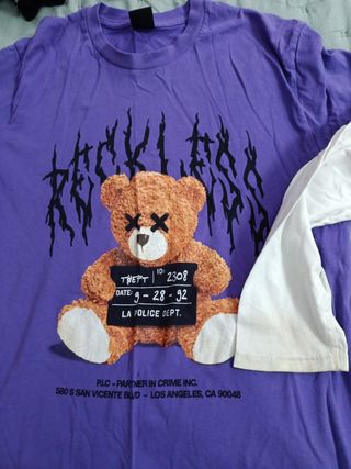 Camiseta Morada con Oso Partner in Crime