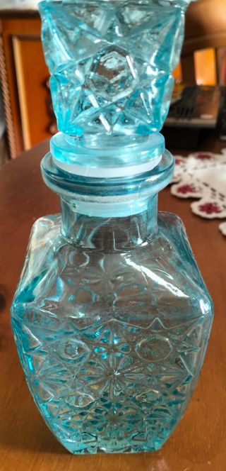 Bottiglia da collezione in vetro blu