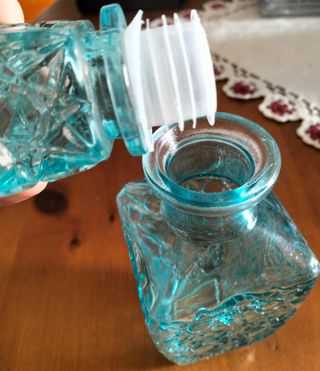 Bottiglia da collezione in vetro blu