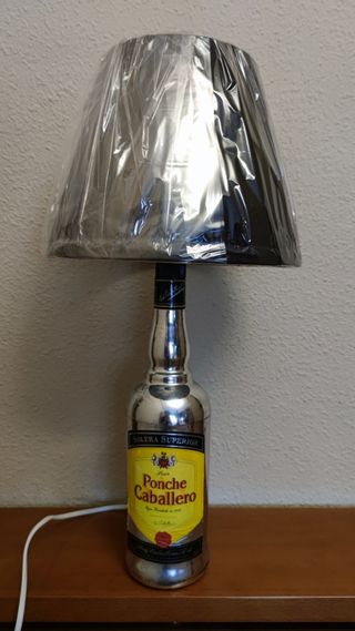 Lámpara Botella Ponche Caballero Plata