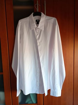 Camisa H&M Easy Iron Talla M Blanca. Baturro 