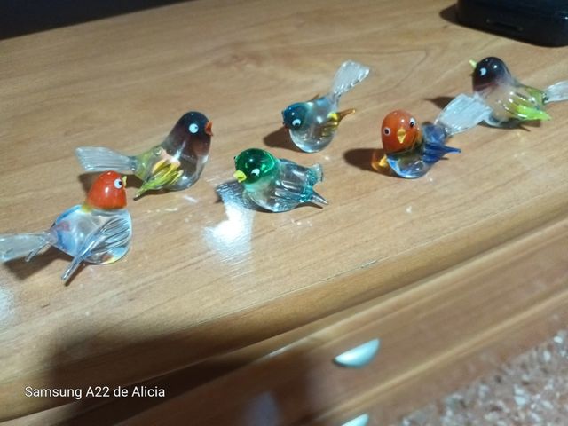 Figuritas de cristal de pájaros