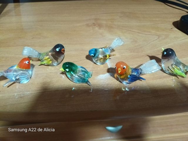 Figuritas de cristal de pájaros