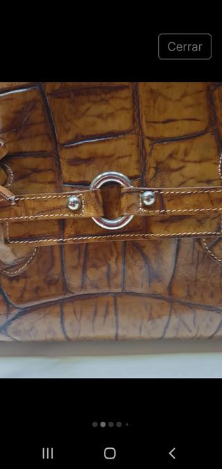 Bolso Piel Cocodrilo Marrón