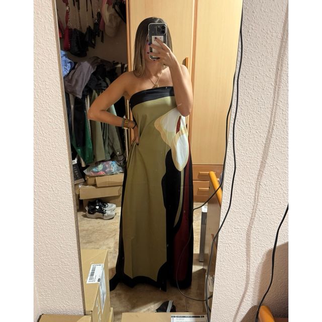 Vestido largo estampado