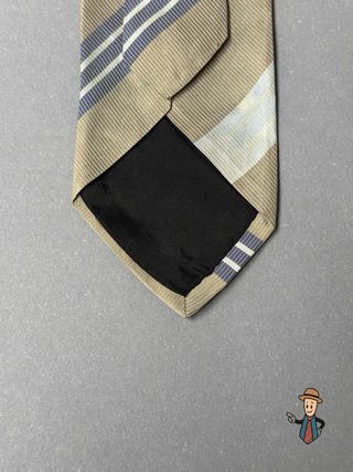 Corbata BOSS Seda Pura Beige y Azul