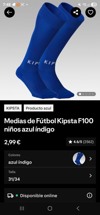 Medias Fútbol Kipsta F100 Niños Azul Índigo