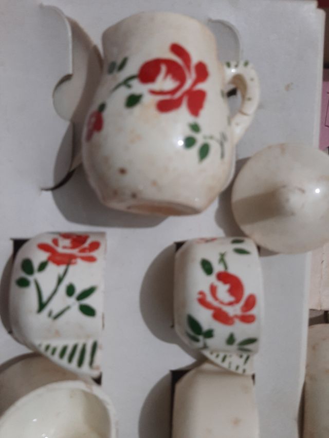 Juego de té antiguo porcelana flores