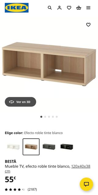 Mesa TV BESTÅ Ikea efecto roble tinte blanco