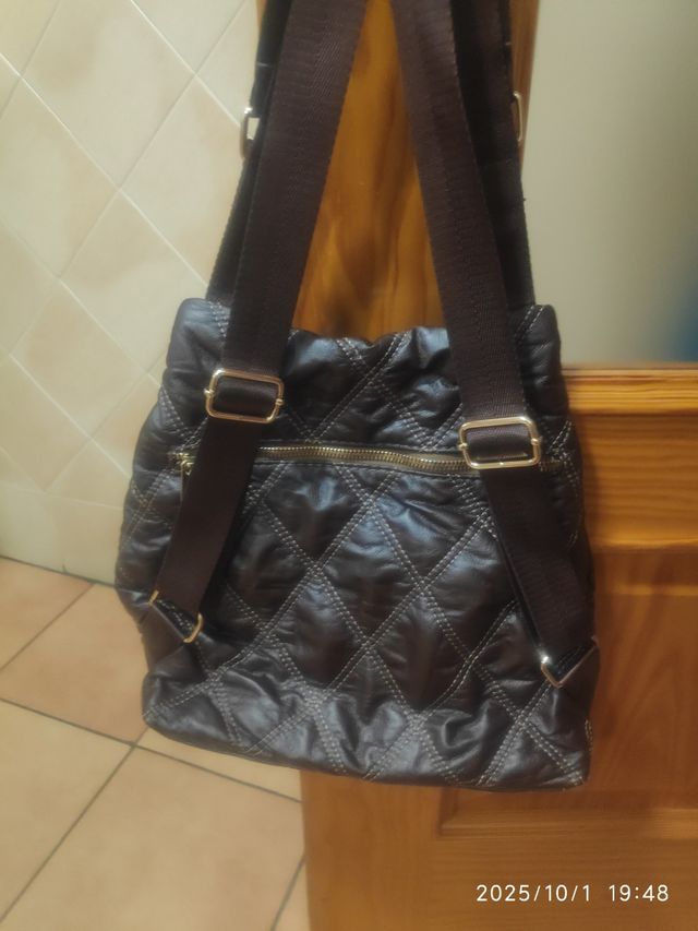 Bolso bandolera acolchado marrón