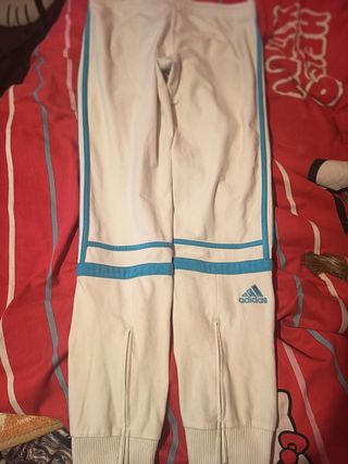Pantalón chándal Adidas blanco y azul