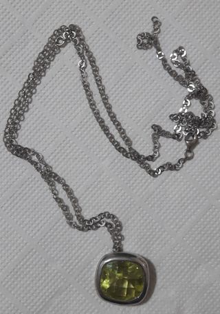 Collar vintage piedra verde plata