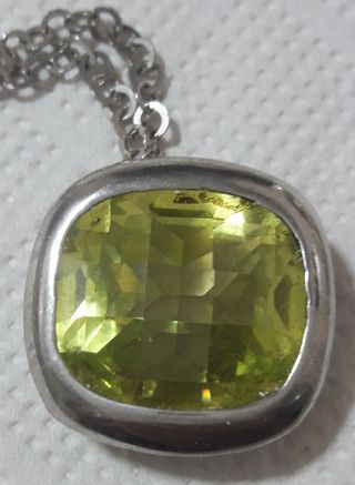 Collar vintage piedra verde plata
