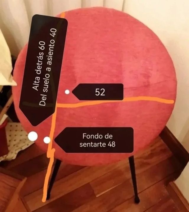 Silla redonda rosa/roja