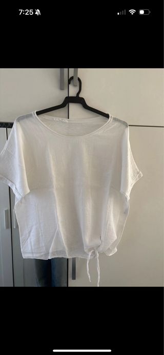 Camiseta blanca manga corta talla L