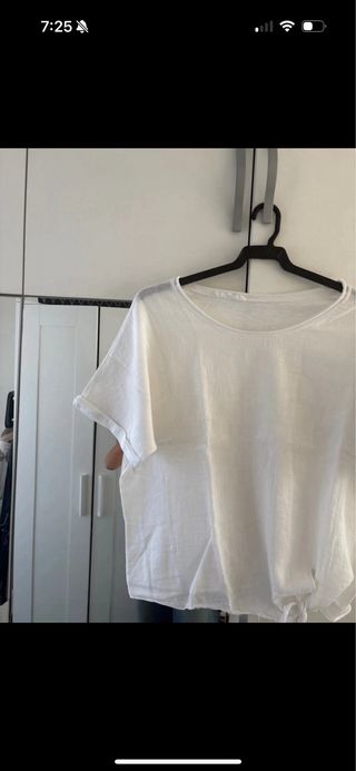 Camiseta blanca manga corta talla L