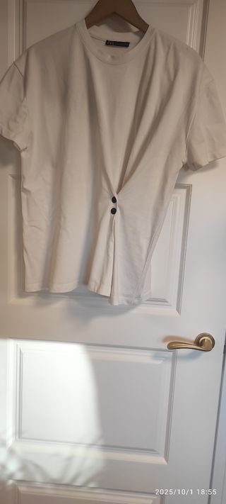 Camiseta Zara Blanca Talla S