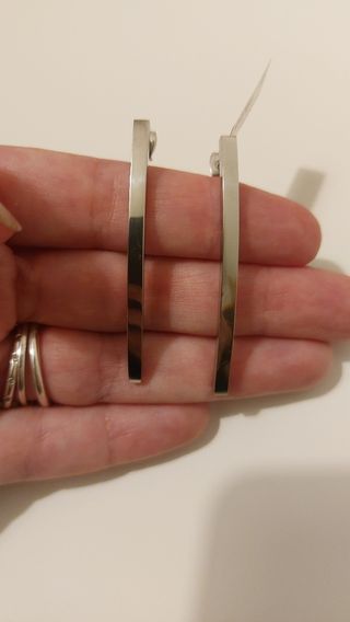 Pendientes largos fiesta plateados