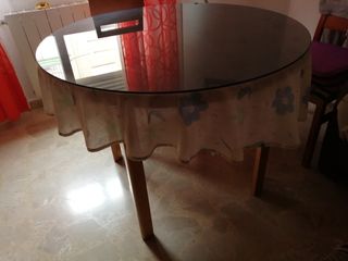 Mesa de comedor redonda extensible 100cm