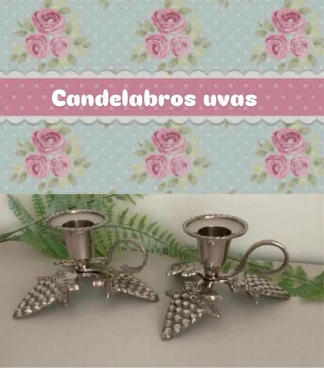 Dos candelabros metal