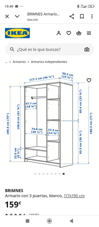 Armario Brimnes Ikea Blanco