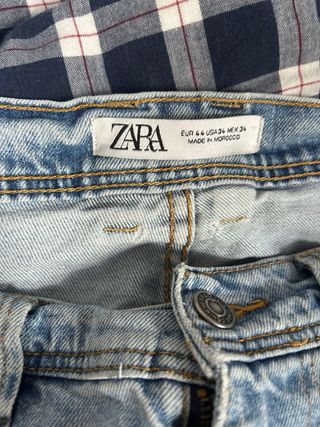 Pantalones Vaqueros Slim Fit Zara Azul Talla M