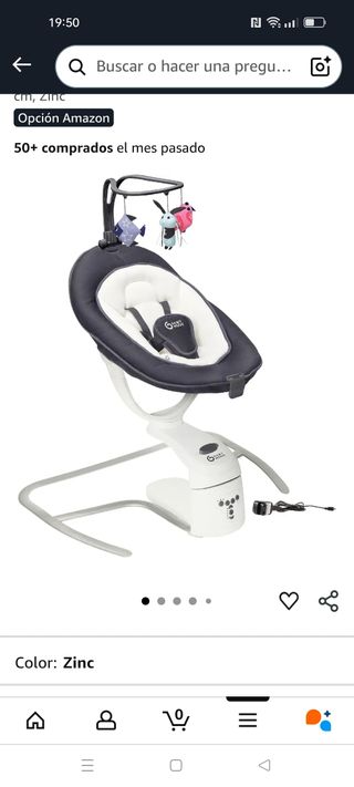 Mecedora para bebé color Zinc
