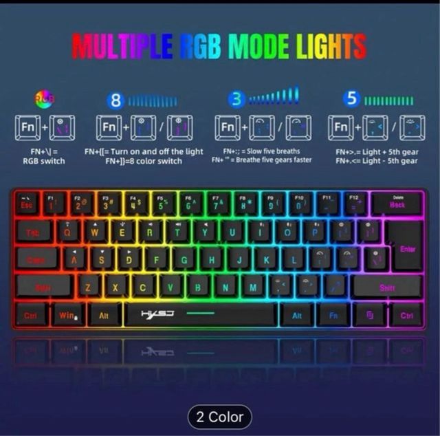 Teclado Mecánico HXSJ Negro RGB