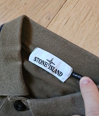 Polo Stone Island olive uomo (tg. S slim)