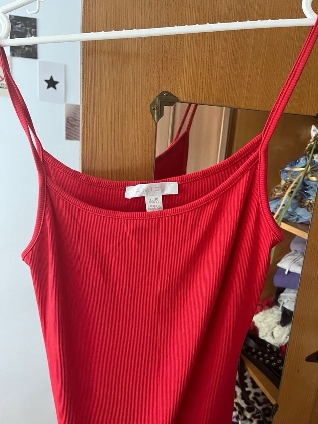 Vestido rojo de tirantes Amisu