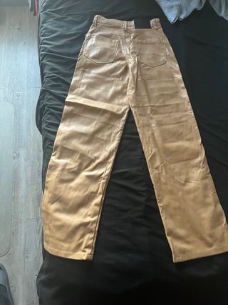 Pantalones de cuero Bershka marrones