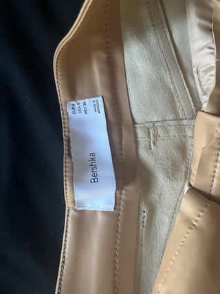 Pantalones de cuero Bershka marrones