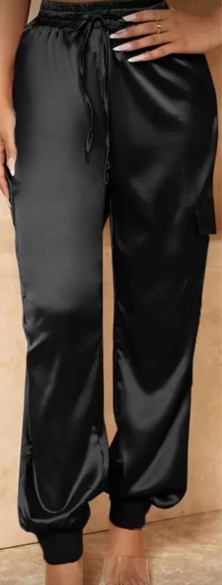 Pantalón satén negro mujer Talla S