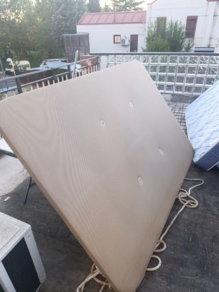 Somier 135cm tela beige