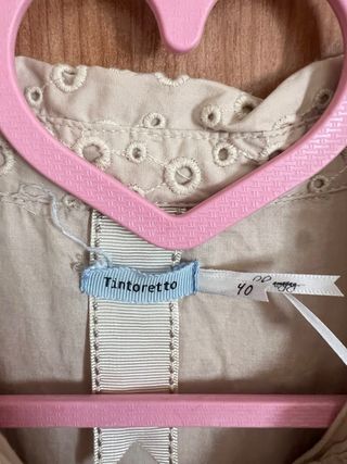 Vestido Tintoretto Beige Broderie Anglaise