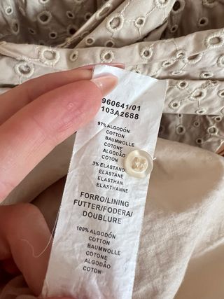 Vestido Tintoretto Beige Broderie Anglaise