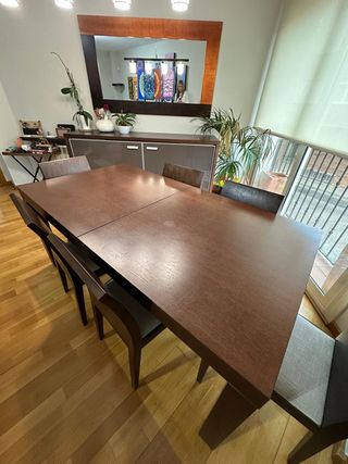Mesa comedor extensible y 6 sillas