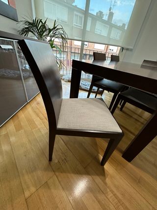 Mesa comedor extensible y 6 sillas
