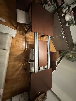 Mesa comedor extensible y 6 sillas