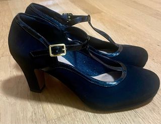 Zapatos Clarks Tacón T-Strap Negro Talla 39.5